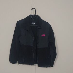 The North Face Women's Black Fleece Jacket Custom Breast Cancer Ribbon Size M